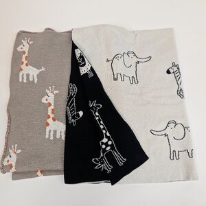 Lot Of Two Frolics Safari Animal Nursery Throw Blankets [192]